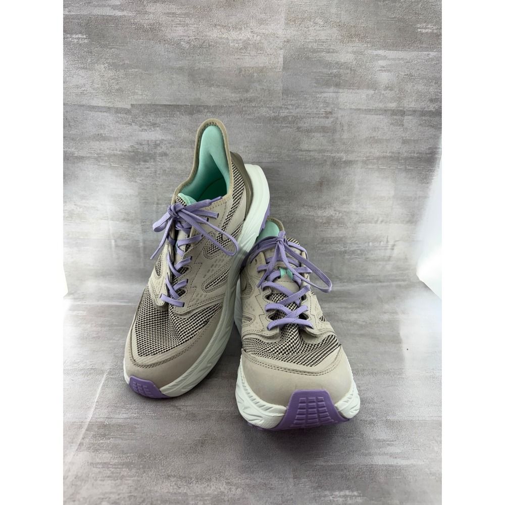 Hoka Anacapa 2 Freedom Women Sz 11B Hiking Shoes Tan Purple 1155193 SMGL Vibram